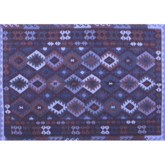 Ahgly Company Indoor Rectangle Oriental Blue Traditional Area Rugs, 5' x 7'
