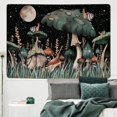 thumbnail image 3 of Tapiz de setas trippy, tapiz de luna y estrellas, tapiz de caracol, tapiz de plantas y hojas de fantasía, tapiz para colgar en la pared para habitación, 3 of 7