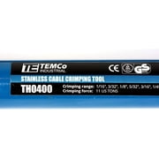 TEMCo TH0400 Hydraulic Crimping Tool for 1/16 to 1/4 Stainless Steel Cable Railing Fittings