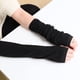 thumbnail image 5 of Guantes largos sin dedos para mujer, calentadores de brazos tejidos con orificio para el pulgar, 5 of 5