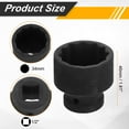 thumbnail image 2 of Uxcell 1/2" Drive 12 Points Socket 34mm Metric CR-V Steel Shallow Impact Socket, 2 of 7