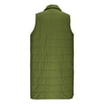 thumbnail image 6 of Women Long Vest Solid Sleeveless Hoodless Winter Puffer Vest Green XL, 6 of 7