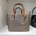 thumbnail image 6 of MICHAEL KORS 35F2GTVT0V Jet Set Travel Extra-Small Metallic Logo Tote Bag BROWN/GOLD, 6 of 6
