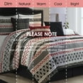 thumbnail image 3 of Lanco Black Red Comforter Set King Size , 7 Piece Jaquard and Clip Soft Bedding Set , All Season, 3 of 7