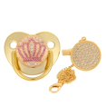 thumbnail image 1 of Corona 26 Letras Bebé Diamante-Studded Chupete De Silicona Dorado Juguete Mordedor De Gao Jiahui  unisex, 1 of 2