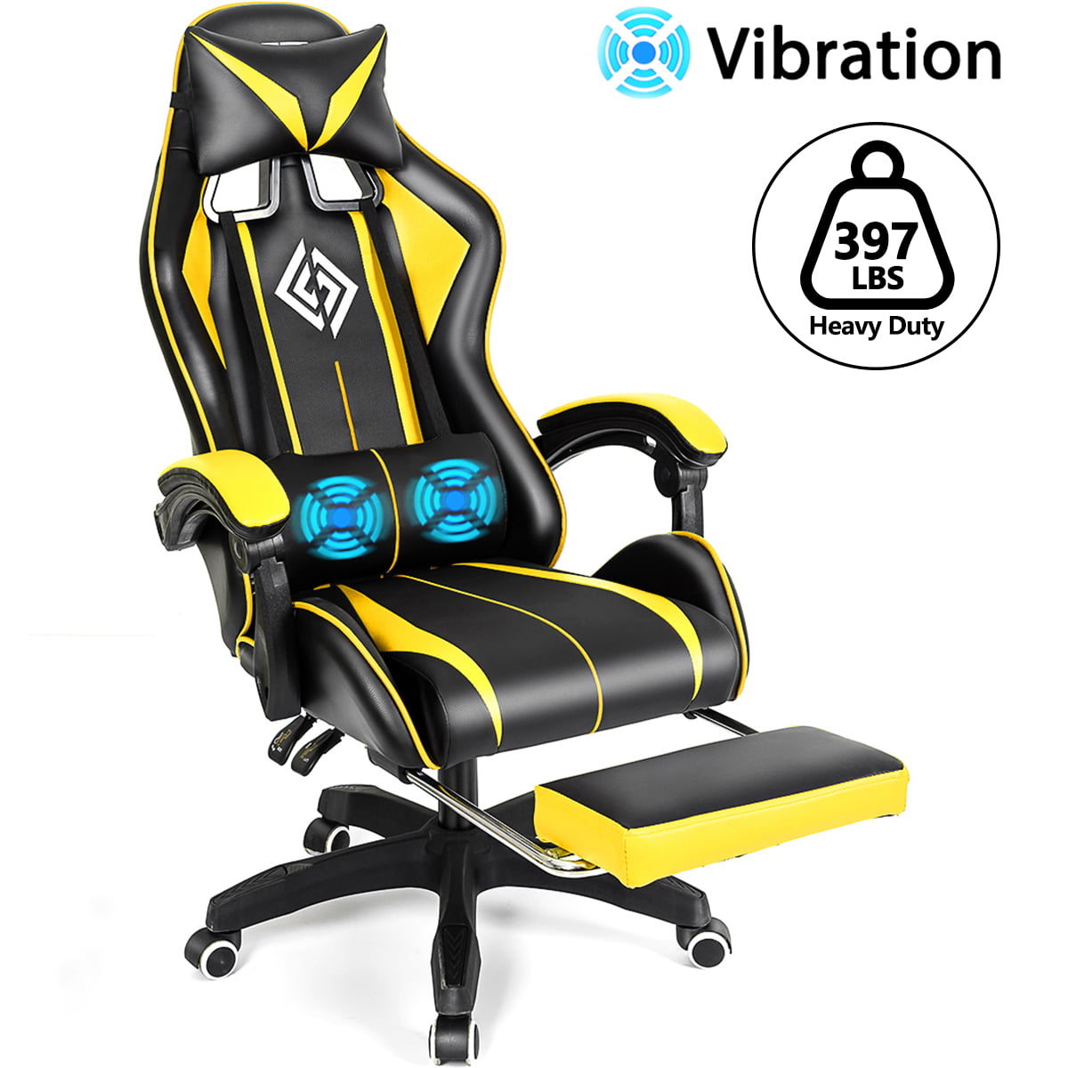 Heavy duty Leather Computer Gaming Racing Chair Executive Recliner Office Chair 