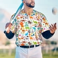 thumbnail image 6 of Balery Animals Baseball Jersey for Men Casual Button Down Shirts Short Sleeve Active Team Sports Uniform-4X-Large, 6 of 9