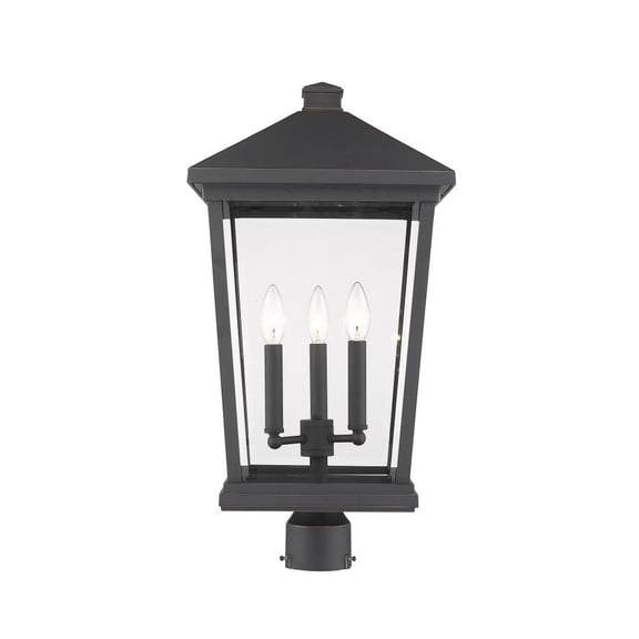 3 Light Outdoor Post Mount Lantern In Transitional Style 12 Inches Wide By 23.5 Inches High Z-Lite 568Phxlr-Orb