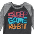 thumbnail image 3 of Instant Message - Sleep, Game, Repeat - Toddler & Youth Raglan Graphic T-Shirt, 3 of 5