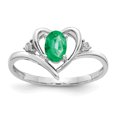 thumbnail image 1 of 14K White Gold Emerald Diamond Ring, 1 of 2
