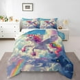thumbnail image 1 of Unicorn Bed Comforter Set Queen Size,Freamy Animals Super Soft Microfiber Bedding Set for Adults Teens,Rainbow Cloud Comforter Set,2 Pillowcases, 1 of 6