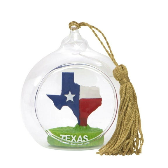 Mini Texas Christmas Ornament Open Glass Ball