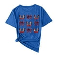 thumbnail image 3 of Feancey Fourth of July Shirts for Women Bows Graphic Tees Independence Day Short Sleeve Patriotic T-Shirt Teen Girl Cute Holiday Tops Blue XXL, 3 of 5