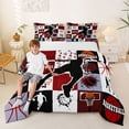 thumbnail image 2 of Castle Fairy Minimalist Basketball Splash King Size Comforter Sets 3pcs, Sports Theme Comforters King Size, Red Black White,Black Reversible,1 Comforter and 2 Pillowcases, 2 of 6