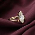 thumbnail image 4 of Jewelerix Half Bezel Marquise Cut Engagement Ring 10K Vermeil Yellow Gold Solitaire Promise Ring 1.5 CT Moissanite Split Shank Wedding Ring, 4 of 6