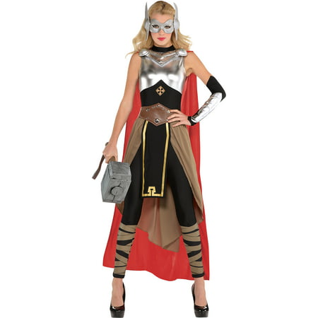 Suit Yourself Thor Costume for Adults, Includes a Jumpsuit with a Skirt, a Cape, a Mask, a Belt, and