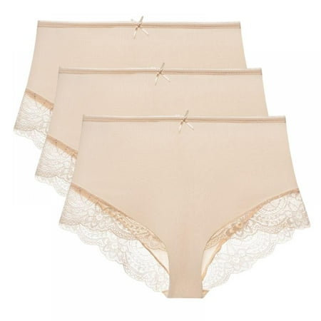 

Womens Underwear High Waist Lace Underpants Girls Bikini Briefs Pack of 3