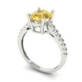 thumbnail image 2 of Clara Pucci 14K White Gold 2.21ct Citrine Solitaire with Accents Ring, 2 of 7
