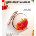 thumbnail image 4 of 1Pack/ 2Pack Luxury Metal Shell Compact Cosmetic Mirror for Purse, Round Double-Sided 1X/2X Magnifying Pocket Makeup Mirrors, 4 of 5