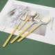 thumbnail image 3 of Juego de cubiertos mate de 24 piezas - Juego de cubiertos de acero inoxidable con mangos de colores - Bonitos utensilios de comedor, 3 of 5