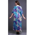 thumbnail image 2 of Bimba Purplish Blue Ombre Tie-Dye Ladies Kaftan Holiday Loungewear Maxi Dress Beach Coverup-4X-5X, 2 of 5