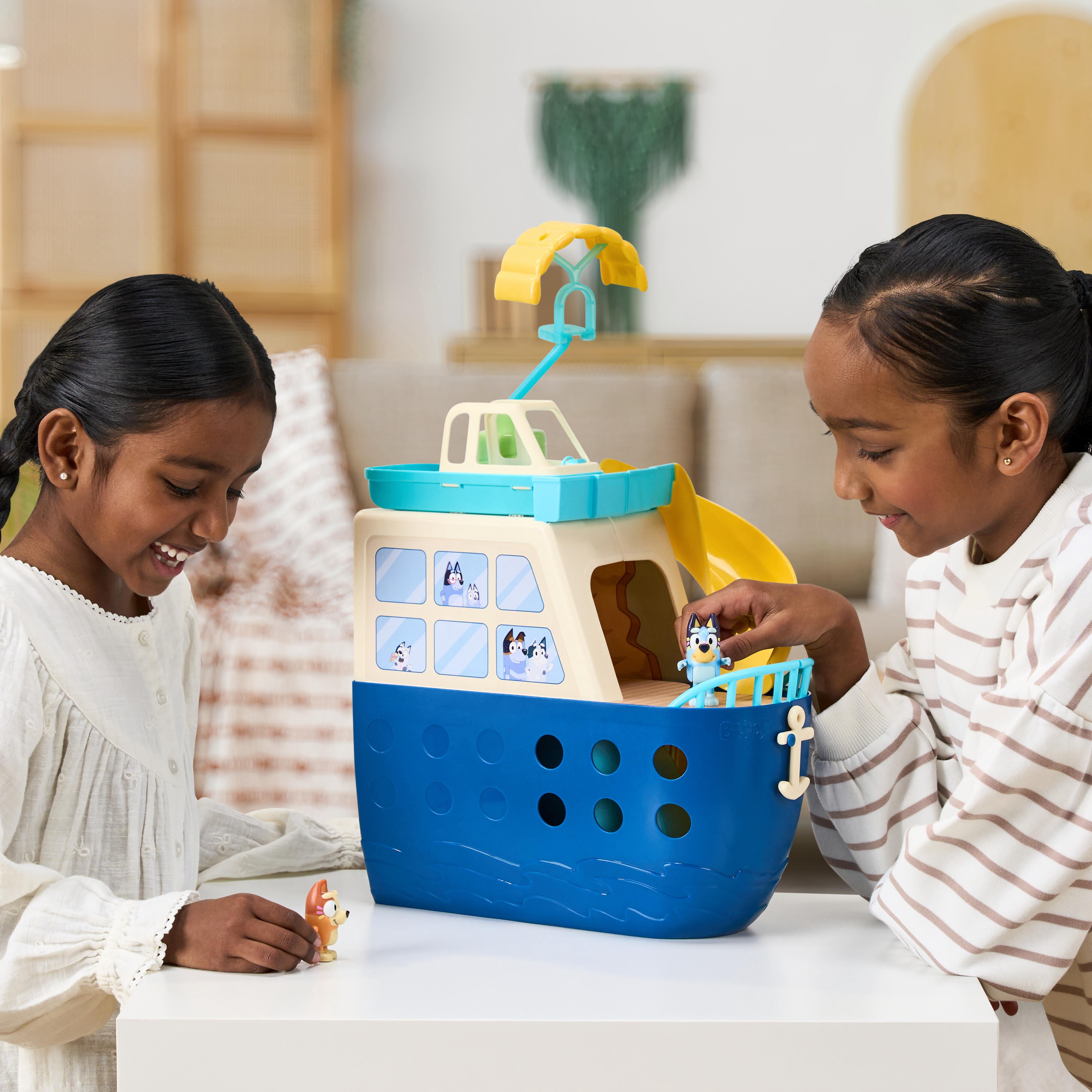 Bluey Cruise Ship Playset, Features 5 Play Areas, 15+ Accessories, Sticker Sheet, & Exclusive Bluey & Bingo Figures , Ages 3+