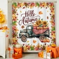 thumbnail image 4 of Shower Curtain 72"W x 96"L Fall Thanksgiving Truck Harvest Maple Leaves Fabric Shower Curtains Set with Hooks Water Repellent Bathroom Curtains Machine Washable Bathroom Accessories, 4 of 6
