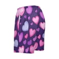 thumbnail image 5 of Men's Pajama Shorts Bottoms with Pockets Soft Lightweight Lounge Sleep Wear Pink and Purple Hearts, 5 of 6