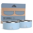 thumbnail image 1 of Juego de 2 tazones para mascotas ALPINE de acero inoxidable de 1900 ml, color azul cielo, 1 of 8