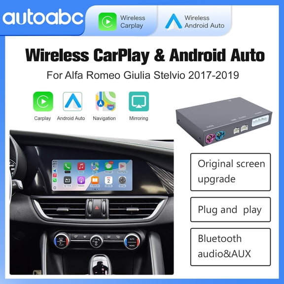 Wireless CarPlay Android Auto interface adapter For Alfa Romeo Giulia/Stelvio 2017-2019