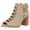 Khaki, variant on Summer Peep Toe Heels Sandals for Women Block Chunky Heeled Sandals Ladies Cutout Dress Shoes with Back Zipper Ankle Booties