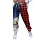 thumbnail image 3 of Gibobby pantalones afelpados para mujer Pantalones de chándal con estampado navideño para mujer, bolsillos, cintura alta, deportivos, gimnasio, ajuste atlético, pantalones para correr (Azul, M), 3 of 5