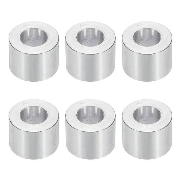 M10 Aluminum Spacers, 6pcs 3/8" x 3/4" Round Metal Spacers for 3/8 or M10 Screw Bolts, Unthreaded Standoff Bushing 0.6"L, 10.5x20x15mm