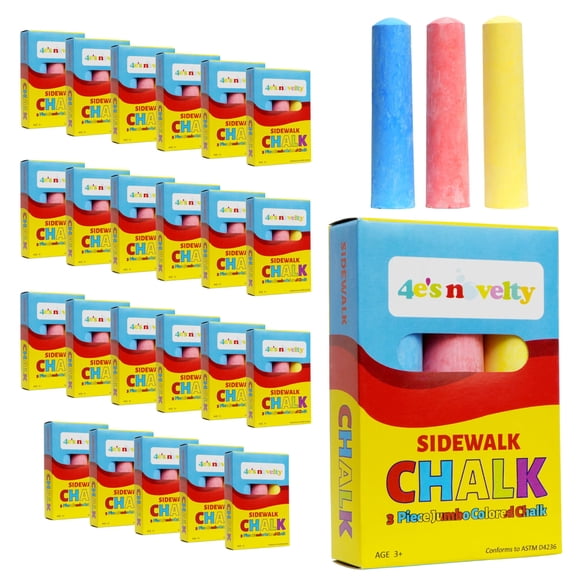 Chalk 4E's Novelty, paquete de 24, empaquetado individualmente para niños