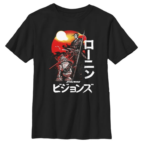 Boy's Star Wars: Visions R2-D2 Warrior Graphic Tee Black Small