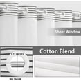 thumbnail image 7 of No Hook Shower Curtain with Snap in Liner Set Cotton and Linen Blend Shower Curtain for Bathroom Boho Dark Grey Striped 75" L x 72" W, 7 of 7