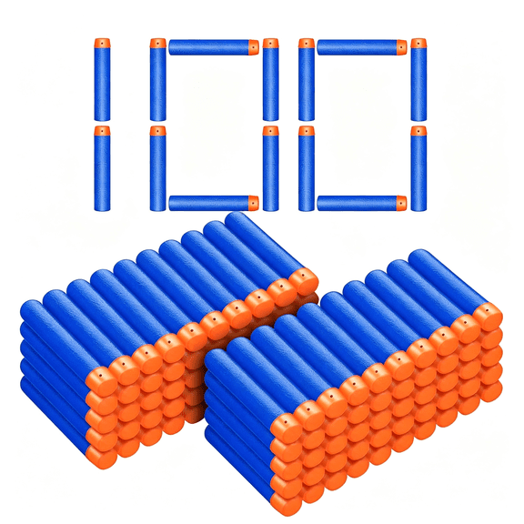 CYFW Refill Darts Bullets Compatible with Guns Elite Series Blaster, 100Pcs Bullet Refill Darts Ammo Premium Foam Bullets Pack (100 Blue)