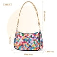 thumbnail image 3 of FORMRS Womens Shoulder Bag with Chain Strap Clutch Purse Cute Tote Handbag, Blue Colorful Circles, 3 of 7