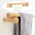 thumbnail image 3 of GUOOL Textured Wood Towel Rack Single Towel Rack Storage Rack with 3 Pcs Hooks 45cm, 3 of 8