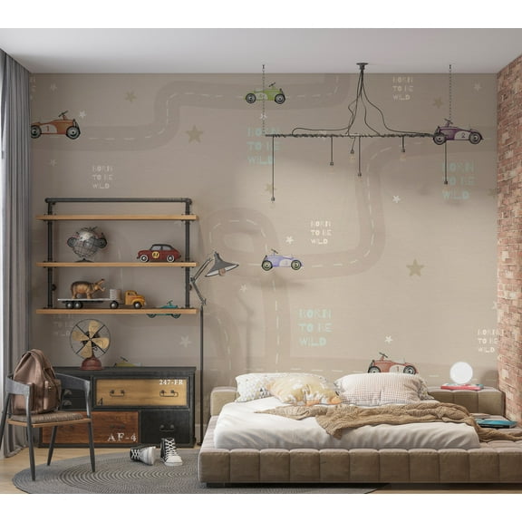 Kids Wallpaper Wall Mural - Racing Cars