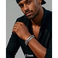 thumbnail image 3 of PROSTEEL Men Stainless Steel Cuban Chain Bracelets 17mm Chunky Franco Chain Bracelet 8.3 inch Heavy Link Chains for Son Husband Jewelry Birthday Valentine Graduation Father Day Gifts, 3 of 8