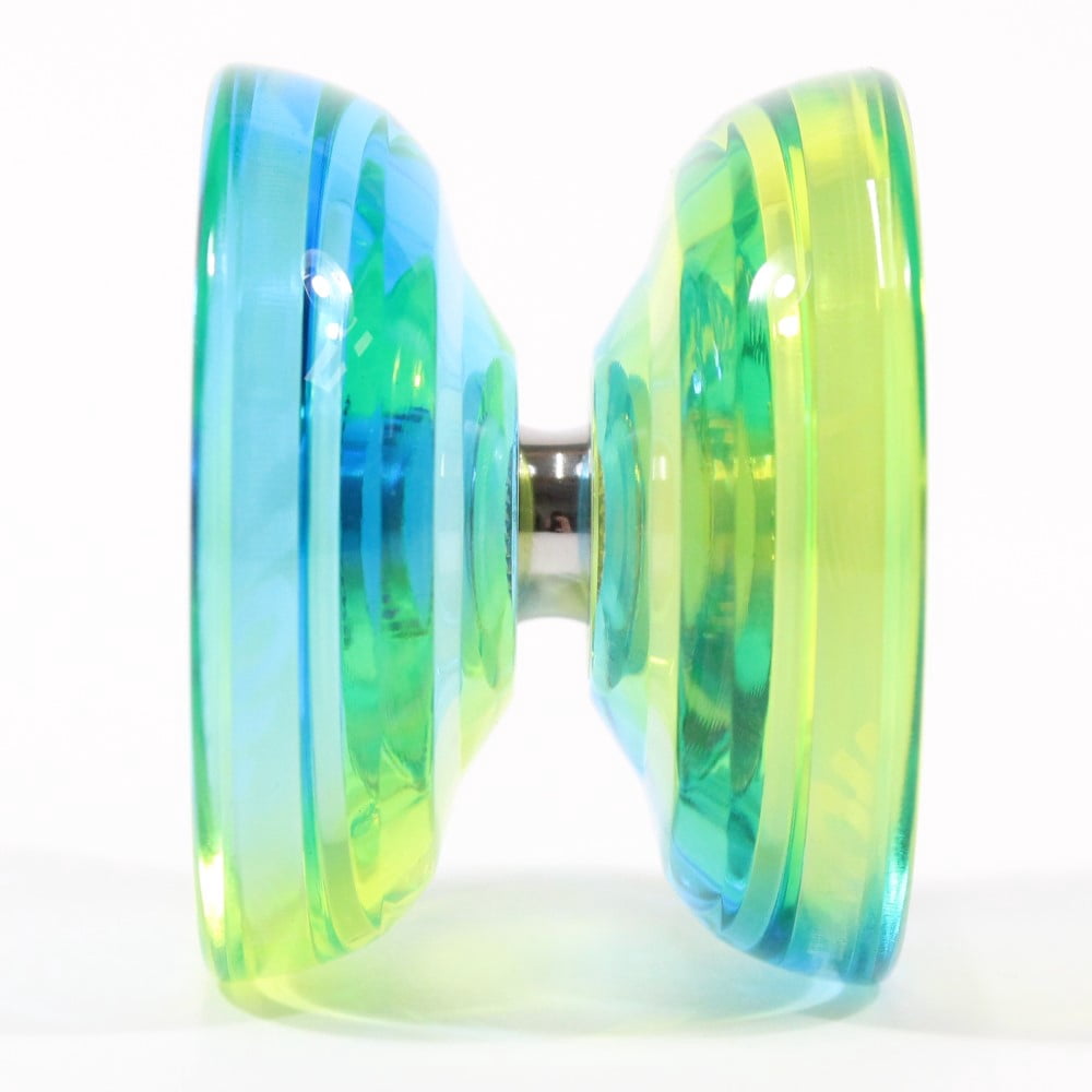 C3yoyodesign Action Yo-Yo - Plastic Fingerspin YoYo (Translucent Blue Green Fade)