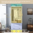 thumbnail image 2 of Blotout 70" Armoire Wardrobe Closet with Mirror, LED Wardrobe Armoire with 2 Drawers, 2 Door Wood Armoire Storage with Hanging Rods and Multi-Layer Shelves, 2 of 7