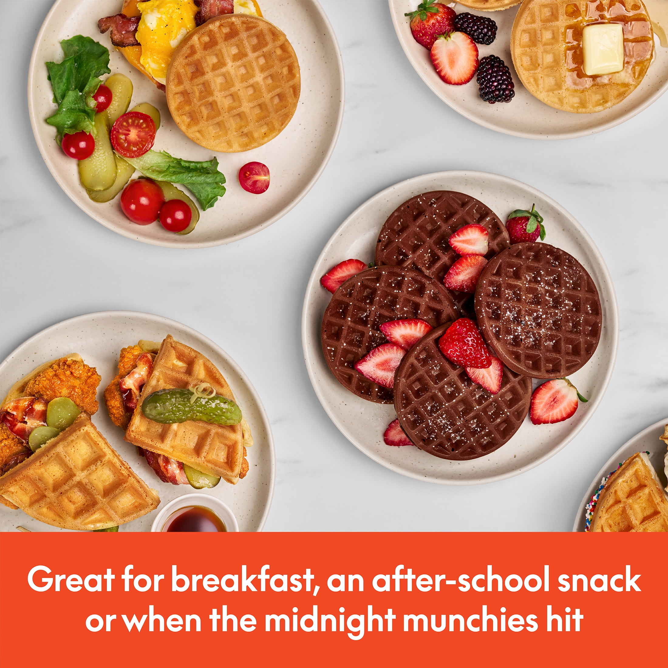 bella Snack-n-Store Mini Waffle Maker with EverGood™ Ceramic Nonstick Coating, Ready Indicator Light & Cool Touch Handles, Oatmilk