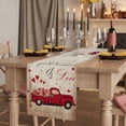 thumbnail image 2 of Table Runners 72 Inches Long Dress Scarves, Vintage Valentine's Day Farmhouse Kitchen Table Runner, Coffee Tablerunners, Truck Love Heart Roses Romantic Retro 16x72 Inch, 2 of 9