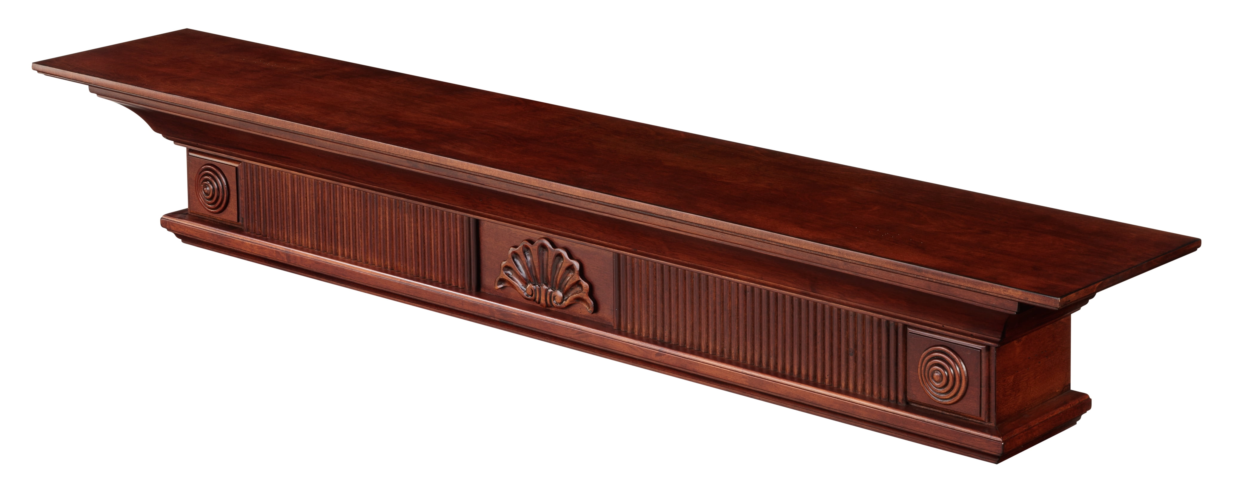 Pearl Mantels Devonshire Traditional Premium Wood Mantel Shelf, Lightly Distressed Cherry Finish, 60"L & 9"D, Versatile Hanging Choices, with or without Corbels (Included)