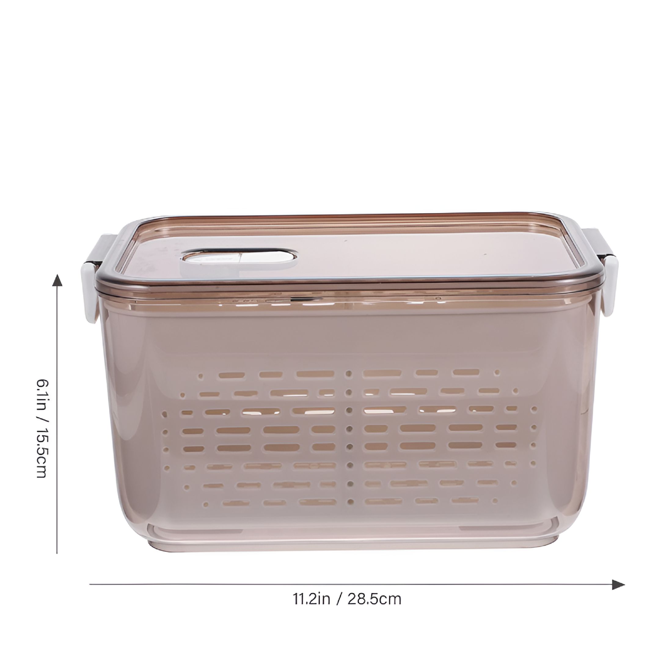 ACDANC 2026 New Drained Vegetable Basket Glass Fruit Storage Containers for Fridge Produce Refrigerator Box Snack Vegetables Strainer Salad Lunch Food with Lids