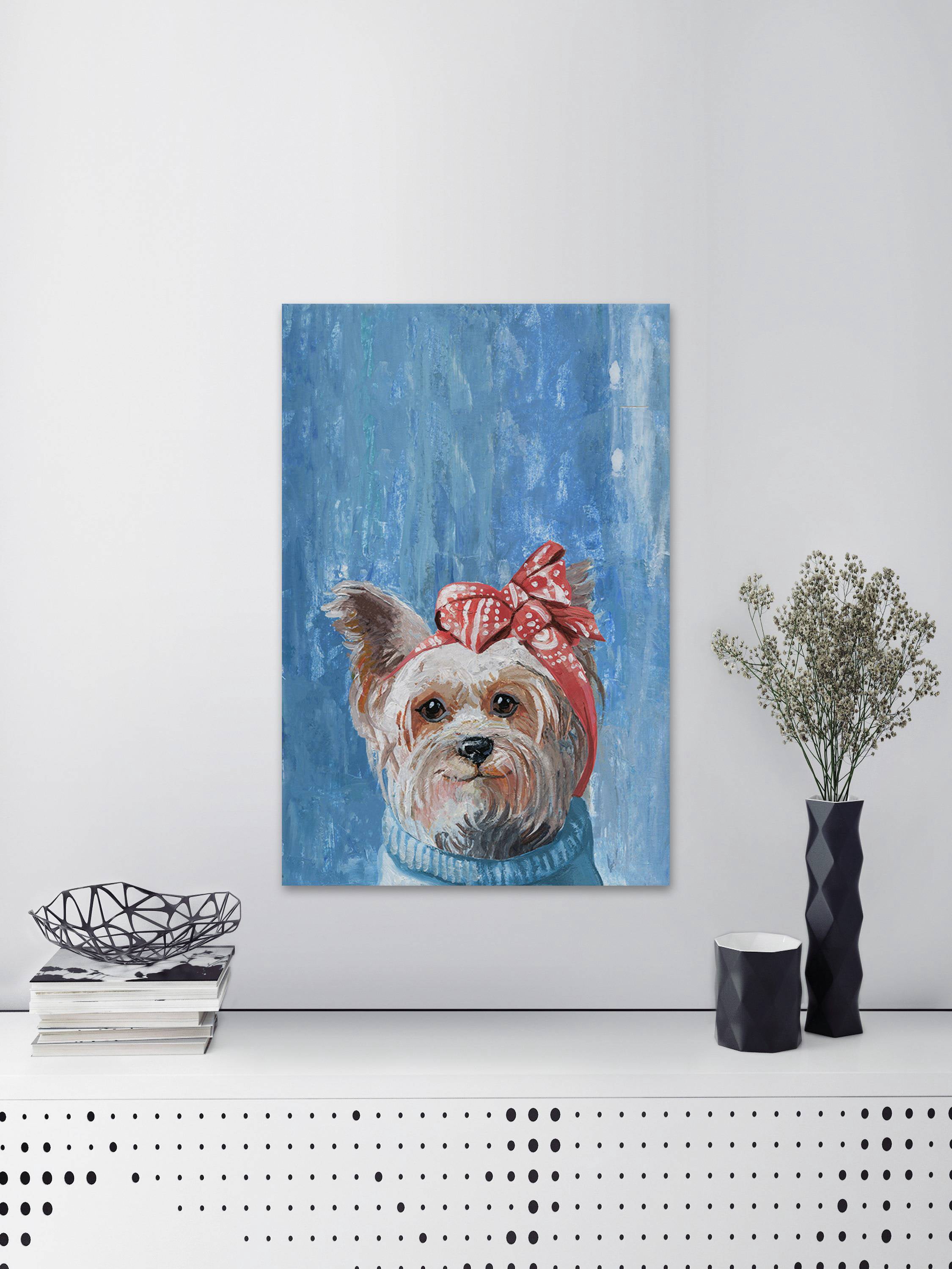 Marmont Hill "Pups in Lace" Painting Print on Wrapped Canvas