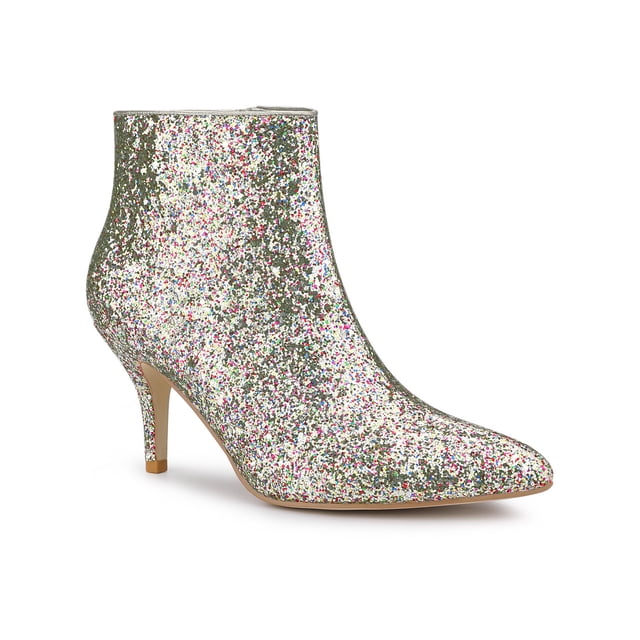 Unique Bargains Bottines à Talons Aiguilles à Paillettes à Bout Pointu pour Femmes