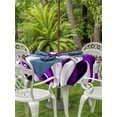 thumbnail image 3 of Outdoor Tablecloths with Umbrella Hole & Zipper, Purple White Moire Round Tablecloth 54 Inch, Modern Abstract Art Waterproof Table Cloth, Patio/Pool/Picnic Table Covers, 3 of 8